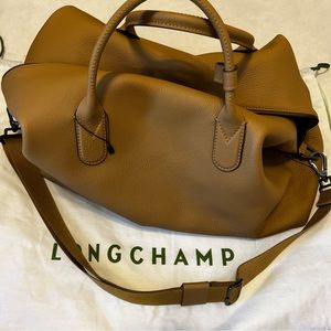 EUC Longchamp Paris leather tan weekender